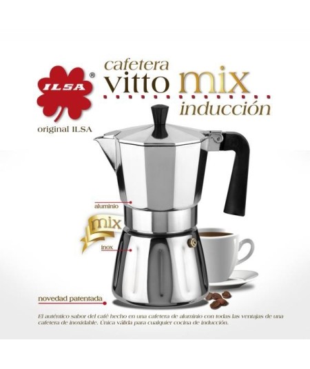 Cafetera Italiana Vitto Mix Inducción 12 tazas