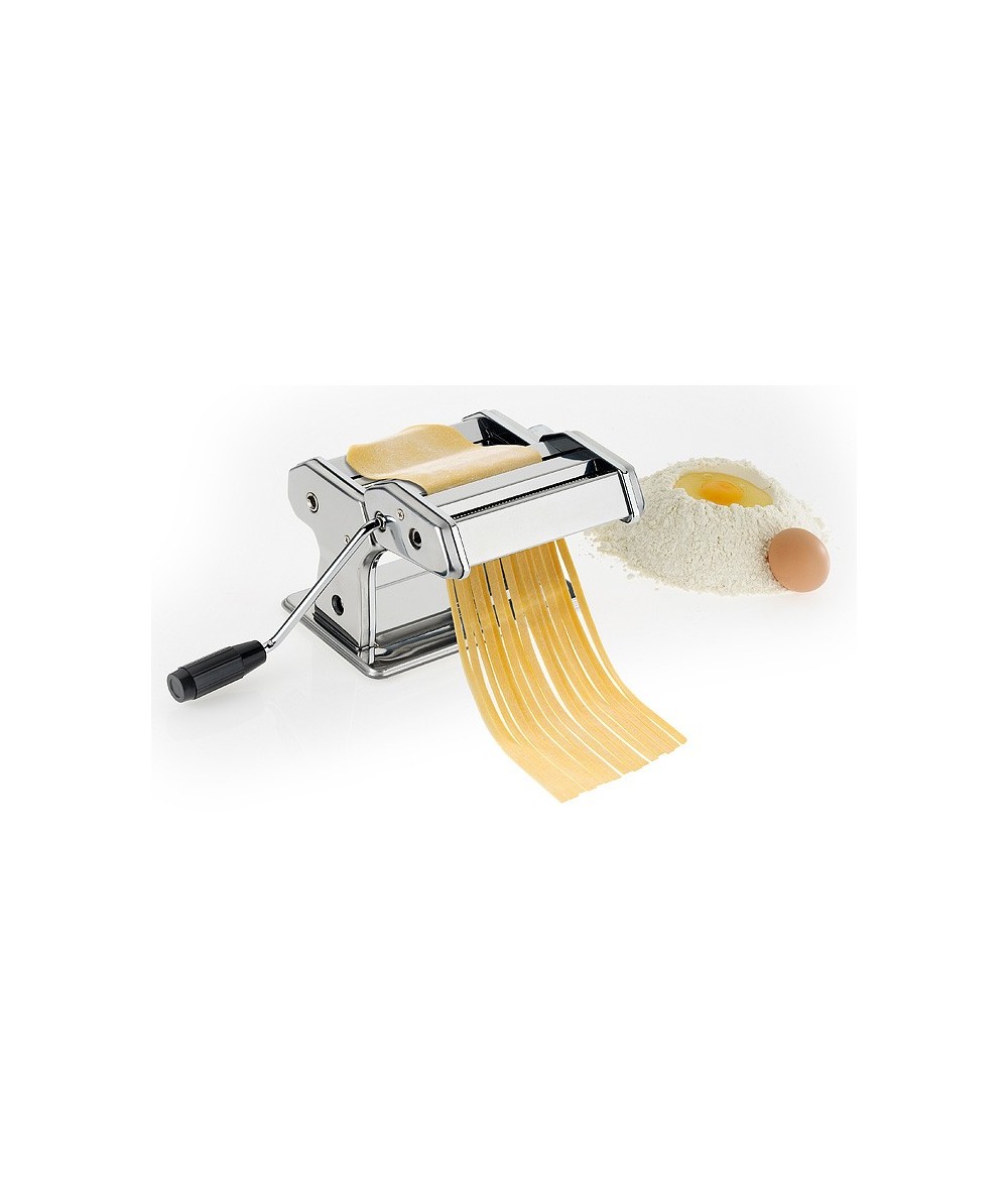  IBLIL Italia 170 - Máquina para hacer pasta – espagueti,  fettuccini, lasaña, ajustes de grosor ajustables con rodillos lavables,  incluye cortador, manivela y abrazadera, acero inoxidable de 6.693 in :  Hogar y Cocina