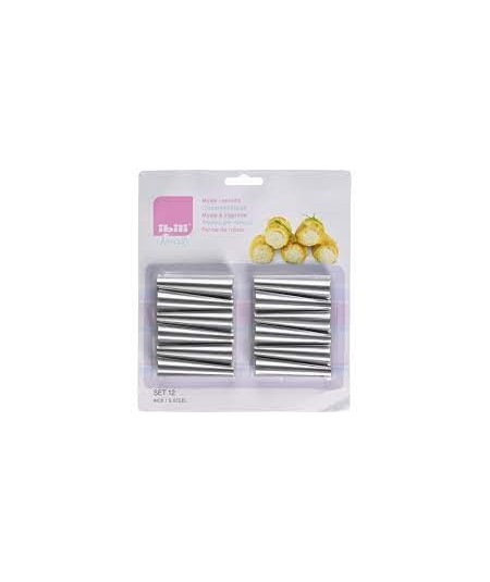 SET 12 MOLDES CANUTILLOS 6,5CM ACERO INOX