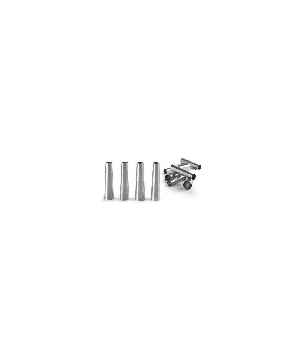 SET 12 MOLDES CANUTILLOS 6,5CM ACERO INOX