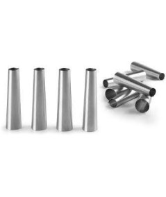 SET 12 MOLDES CANUTILLOS 6,5CM ACERO INOX