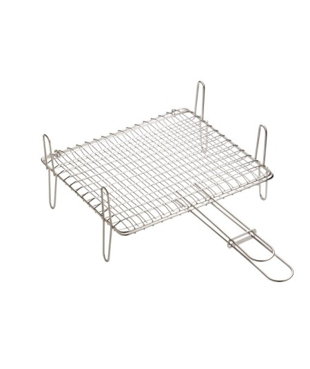 PARRILLA DOBLE CON PATAS 30X35CM ACERO INOX 18/8