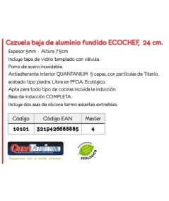 CACEROLA ALTA ECOCHEF 20CM WECOOK!