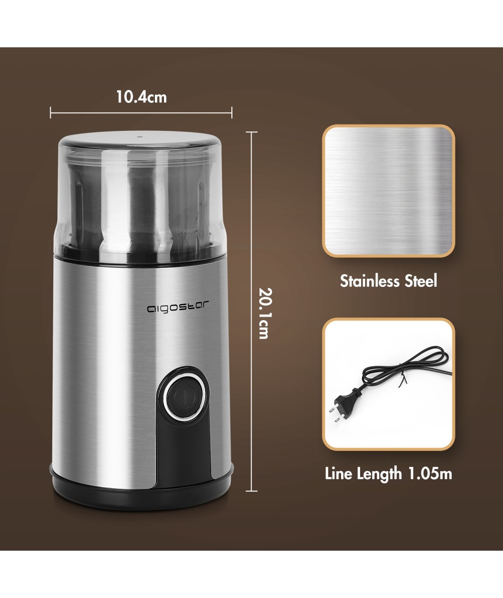 Comprar Moledor de café de acero inoxidable 200W Aigostar