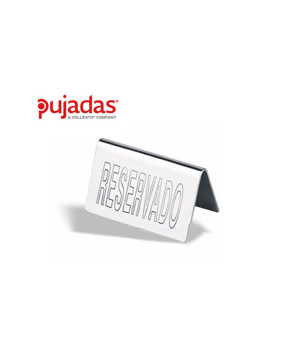 PLACA RESERVADO MESA INOX 10X5CM