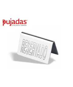 PLACA RESERVADO MESA INOX 10X5CM