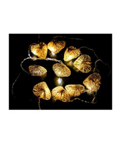 GUIRNALDA 10 LEDS CORAZÓN ORO METAL