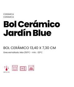 BOL CERÁMICO JARDÍN BLUE 0,55 LITROS IBILI 688004