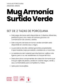 SET MUG ARMONIA VERDE 0,36 LITROS IBILI 692002