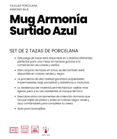 SET MUG ARMONIA AZUL 0,36 LITROS IBILI 692000