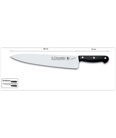 CUCHILLO COCINERO UNIBLOCK 30CM 3 CLAVELES