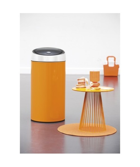 PAPELERA COCINA 45L BRABANTIA NARANJA CROMO