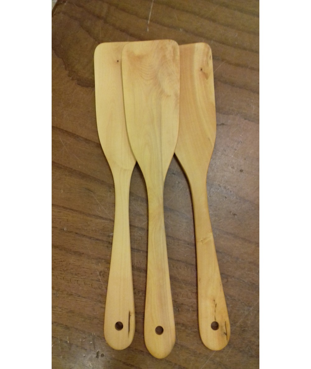 Paleta de cocina en madera de boj, 24 cm de largo.